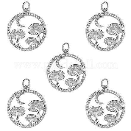 5 шт. Латунные подвески с микропаве ZIRC-SZ0003-33B-1