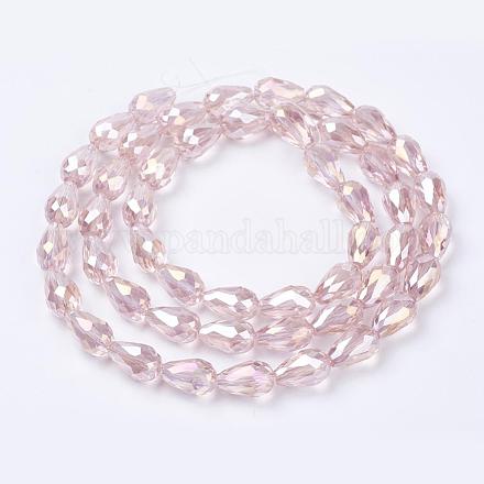 Стеклянные бусины с гальваническим покрытием  EGLA-D015-15x10mm-23-1