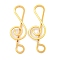 Ion Plating(IP) 304 Stainless Steel Big Pendants, Musical Note Charm, Real 18K Gold Plated, 52x19x6mm, Hole: 6mm