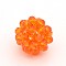 Transparent Glass Crystal Round Woven Beads, Cluster Beads, Dark Orange, 14mm, Beads: 4mm