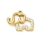 304 Stainless Steel Pendants, with Crystal Rhinestone, Golden, Elephant, 14x17.5x2.5mm, Hole: 1.2mm