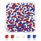 55.5G 3 Colors 8/0 Glass Seed Beads, Opaque Colours Seed, Round, Small Craft Beads for Independence Day, Mixed Color, 3mm, Hole: 1mm, 18.5g/color