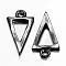 Alloy Pendants, Triangle, Gunmetal, 22x12x2mm, Hole: 2mm