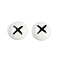 White and Black Flat Round Cartoon Resin Cabochons, Cross, 13x4mm
