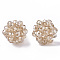 Plating Acrylic Woven Beads, Cluster Ball Beads, Round, Peru, 15mm, Hole: 1.8mm