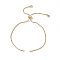 Brass Box Chains Slider Bracelet Makings, with Crystal Rhinestone Chains Tab, Real 18K Gold Plated, 9-7/8 inch(25.2cm), Hole: 1.8mm