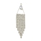 Brass Rhinestone Pendants, Cadmium Free & Lead Free, Triangle, 89x22x5.5mm, Hole: 2.5mm