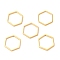 201 Stainless Steel Linking Rings, Hexagon, Golden, 13.5x12x1mm