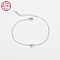 Anti-Tarnish Rhodium Plated 925 Sterling Silver Letter Cubic Zirconia Link Bracelets, Cable Chains Bracelets for Women, Letter P, 6-1/4 inch(16cm)