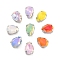 Teardrop Opal Sew On Rhinestones, Multi-Strand Links, K9 Glass Rhinestone with Brass Prong Settings, Mixed Color, Platinum, 14x10x7mm, Hole: 0.8mm