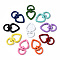 Spray Painted Eco-Friendly Alloy Swivel Snap Hooks Clasps, Cadmium Free & Nickel Free & Lead Free, Heart, Mixed Color, 45x27x5.5mm, Hole: 7x14.5mm