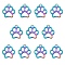201 Stainless Steel Pet Charms, Dog Paw Prints, Rainbow Color, 13x12x1mm, Hole: 1.5mm, 10pcs/set