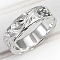 Sculptured Vine Pattern Brass Finger Rings for Women, Platinum, US Size 9(18.9mm)