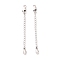 925 Sterling Silver Chain Extenders, with Lobster Claw Clasps & Charms, Teardrop, Antique Silver, 64~70x2.5mm, Hole: 2.4mm