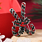 Christmas Theme Golden Alloy Rhinestone Brooch Pin, Colorful, Candy Cane