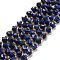 Natural Lapis Lazuli Beads Strands, with Seed Beads, Faceted, Diagonal Cube Beads, 5~6x5~6x4~5mm, Hole: 1mm, about 49~55pcs/strand, 15.35''~15.75''(39~40cm)