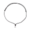Adjustable Waxed Polyester Cord Necklace Making, with Brass Bails, Platinum, Black, 14.17~26.77inch(36~68cm)