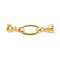 Brass Fold Over Clasps, Cadmium Free & Nickel Free & Lead Free, Oval, Real 18K Gold Plated, 40mm, Hole: 5.5mm