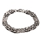 Tarnish Resistant 201 Stainless Steel Rhombus Byzantine Chain Bracelets, with 304 Stainless Steel Clasps, Stainless Steel Color, 9-1/8 inch(23cm)