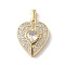 Brass Micro Pave Cubic Zirconia Pendants, Heart, Cadmium Free & Lead Free, Long-Lasting Plated, Real 18K Gold Plated, 21.5x18x8mm, Hole: 3.5x3mm