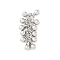 CCB Beads Pendants, Grape, with Iron Opaen Rings, Platinum, 28mm, Hole: 3.2mm