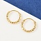 Brass Textured Hoop Earrings, Round Ring, Lead Free & Cadmium Free, Real 24K Gold Plated, 12x2mm