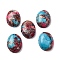 Synthetic Silver Line and Regalite/Imperial Jasper/Sea Sediment Jasper, Oval, Deep Pink, 18x13x5~6mm