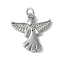 Brass Pendants, Angel Charms, Lead Free & Cadmium Free, with Jump Ring, Long-lasting Plated, Platinum, 18x18x2.5mm, Hole: 3.5mm