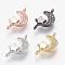 Brass Micro Pave Cubic Zirconia Links, Moon and Star, Mixed Color, 16.5x8.5x3mm, Hole: 1.5mm