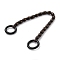 Barrel Shape Wood Beaded Bracelet with Double Rings, Coconut Brown, 14-3/4 inch(37.5cm)