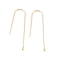 Brass Hooks, with Vertical Loops, Real 18K Gold Plated, 31x10x2mm, Hole: 1.2mm, Pin: 0.9mm