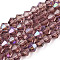 Transparent Electroplate Glass Beads Strands, AB Color Plated, Faceted, Bicone, Dark Violet, 4x4mm, Hole: 0.8mm, about 80~85pcs/strand, 30~32cm