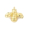 Brass Pendants, Bees Charms, Long-Lasting Plated, Lead Free & Cadmium Free, Rack Plating, Real 18K Gold Plated, 12x14x4mm, Hole: 1.2mm