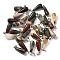 Natural Bloodstone Pendants, with Stainless Steel Snap On Bails, Drop, 28~30x10~12mm, Hole: 6x4mm