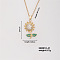 Shiny Sunflower Brass Micro Pave Cubic Zirconia Pendant Necklace for Women, Golden, 15.75 inch(400mm)
