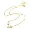 Brass Micro Pave Clear Cubic Zirconia Pendant Necklaces, with Glass, Cadmium Free & Lead Free, Flower, Clear, 16.61 inch(422mm)