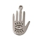 Non-Tarnish 304 Stainless Steel Pendants, Laser Cut, Stainless Steel Color, Palm, 19x10.5x1mm, Hole: 1mm