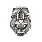 304 Stainless Steel Pendants, Antique Silver, Snake/Lion/Flat Round with Star & Cattle Charm, Lion, 41x28.5x16mm, Hole: 10x6mm