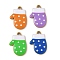 Christmas 304 Stainless Steel Enamel Pendants, Golden, Glove, 16x12x1.5mm, Hole: 1.5mm