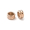 Ion Plating(IP) 304 Stainless Steel Grooved Beads, Column, Rose Gold, 8x4mm, Hole: 5mm