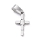 Non-Tarnish 304 Stainless Steel Pendants, Laser Cut, Cross, Stainless Steel Color, 19x10x1.5mm, Hole: 3.5x7mm