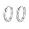 Simple 925 Sterling Silver Circle Hoop Earrings, Fashionable Daily Accessory, Silver, 10mm