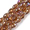 Transparent Electroplate Glass Beads Strands, AB Color Plated, Faceted, Teardrop, Camel, 5~6x4mm, Hole: 0.9mm, about 65~67pcs/strand, 15.35~16.4''(39~41cm)