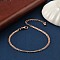 Brass Rope Chain Bracelets for Women, Long-Lasting Plated, 901 Stainless Steel Clasp, Lead Free & Cadmium Free, Rose Gold, 6-1/2 inch(16.5cm)