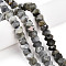 Natural Labradorite Beads Strands, Faceted, Rondelle, 5.5~8x12~14x8.5~10mm, Hole: 1mm, about 54~59pcs/strand, 15.16~15.75 inch(38.5~40cm)