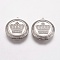 Tarnish Resistant 304 Stainless Steel Locket Pendants, Flat Round with Crown, Stainless Steel Color, 31x36x9mm, Hole: 2mm