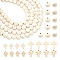 230Pcs 3 Styles Synthetic Turquoise Beads, Dyed, Cross & Round, Beige, 10~16x8~12x3~3.5mm, Hole: 1mm