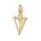 Brass Micro Pave Cubic Zirconia European Dangle Pendants, Cadmium Free & Lead Free, Triangle Charms, Clear, 29x20.5x5mm, Hole: 8x5mm