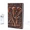 3D PU Leather Notebook, with Paper Inside, Rectangle with Elephant Pattern, for School Office Supplies, Red Copper, 215x145mm