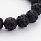 Natural Lava Rock Beads Strands, Round, Black, 14mm, Hole: 1.2mm, about 28pcs/strand, 15.2inch